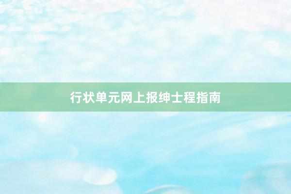 行状单元网上报绅士程指南