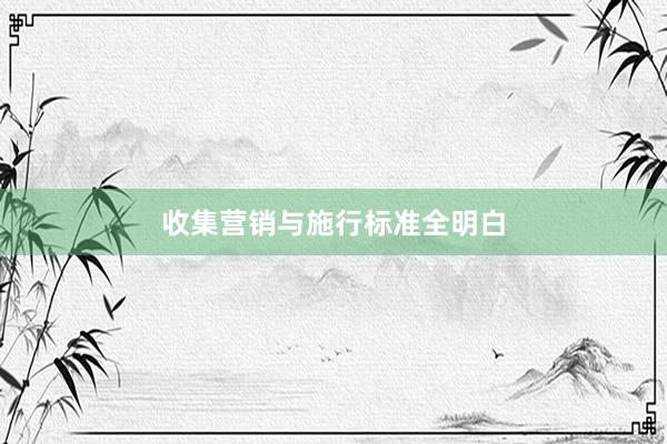 收集营销与施行标准全明白